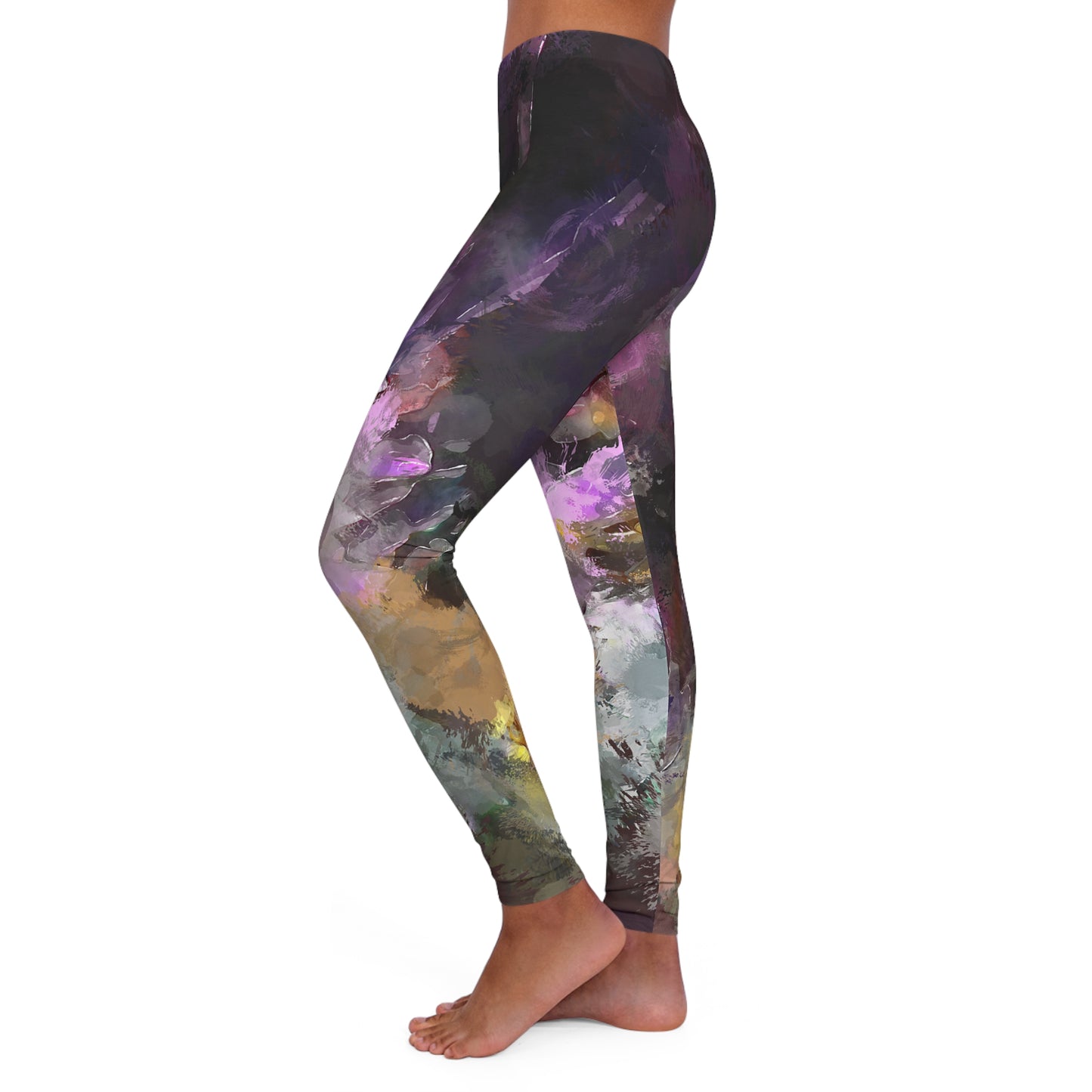 Pintura morada - Leggings de spandex para mujer Inovax