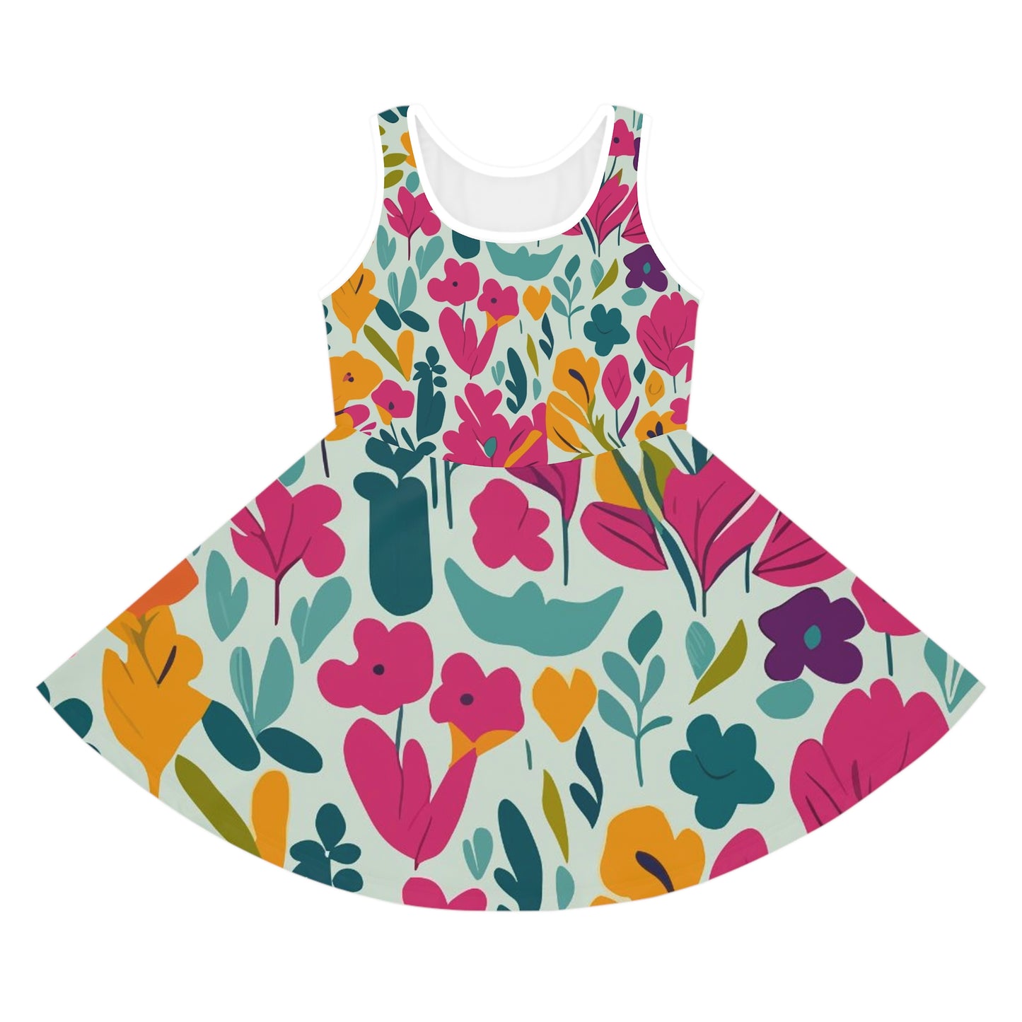 Fleurs claires - Robe d'été sans manches pour fille Inovax