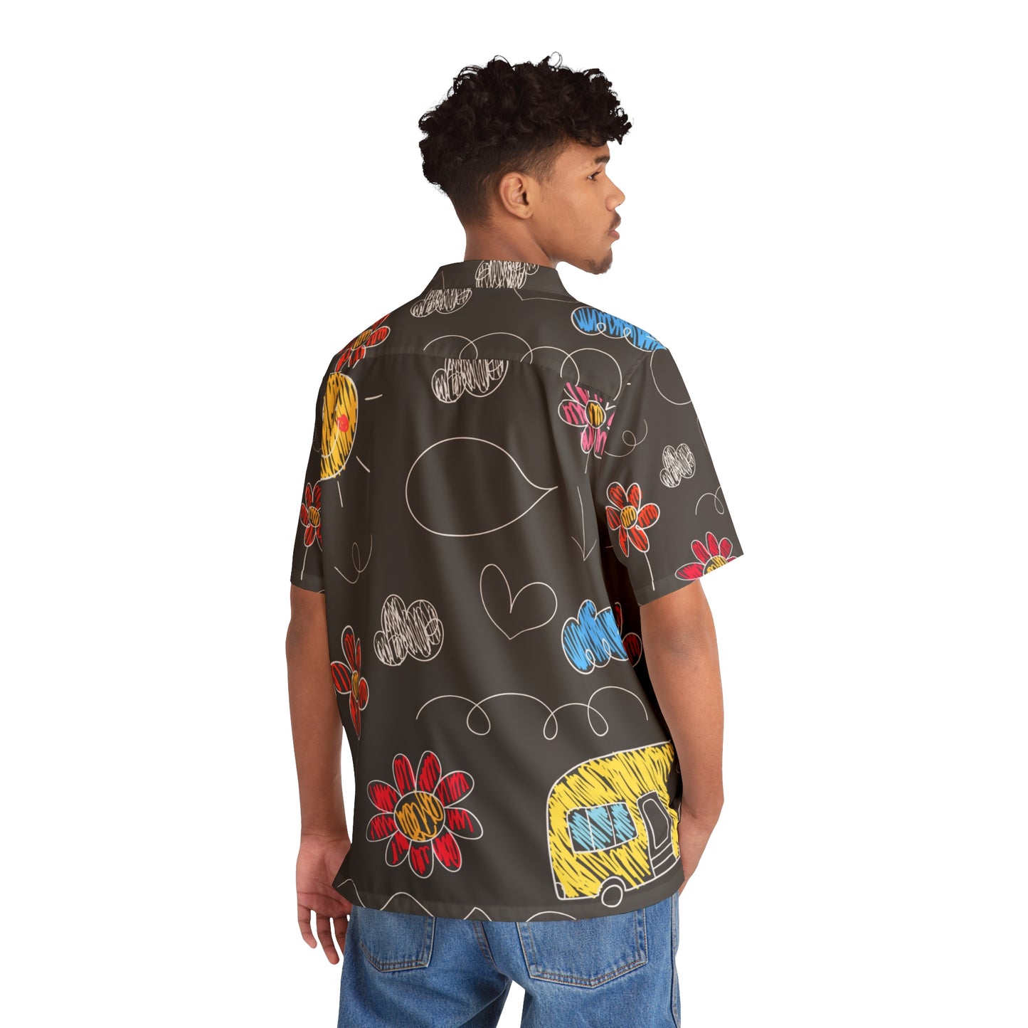 Kids Doodle Playground - Camisa hawaiana para hombre Inovax