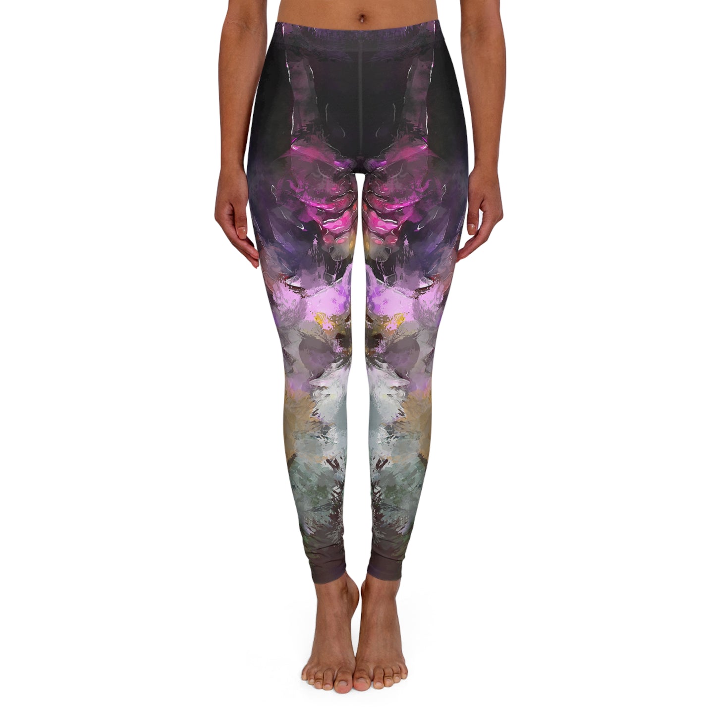 Pintura morada - Leggings de spandex para mujer Inovax