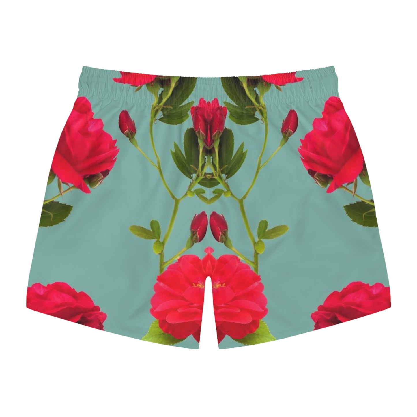 Red Flowers and blue - Inovax Swim Trunks