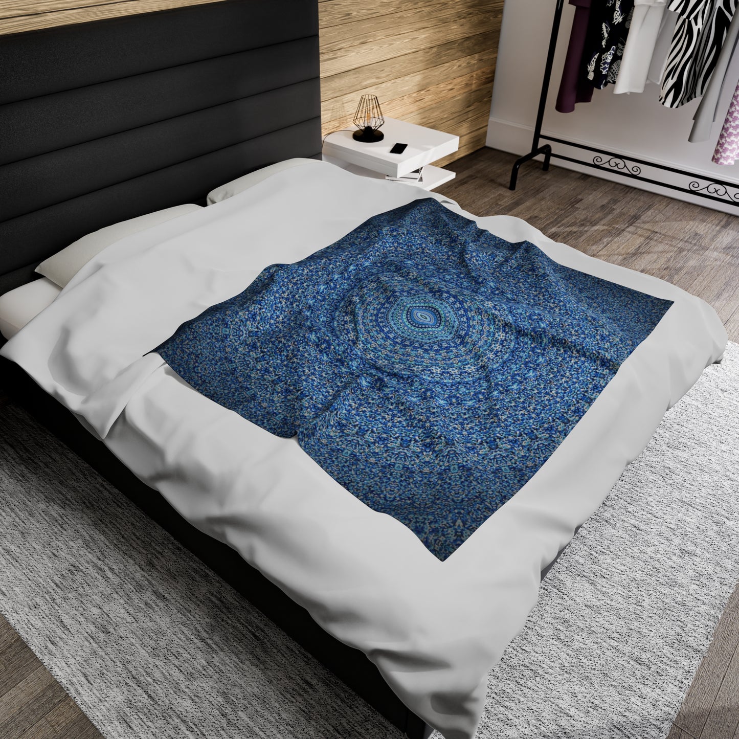 Blue Mandala - Inovax Velveteen Plush Blanket