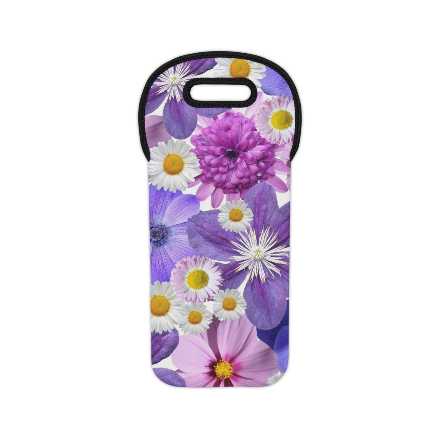 Purple Flowers - Inovax Wine Tote Bag