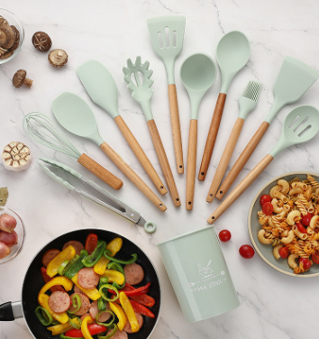 Ustensiles de cuisine en Silicone, ensemble d'ustensiles de cuisine résistants à la chaleur, ustensiles de cuisine antiadhésifs, outils de cuisson