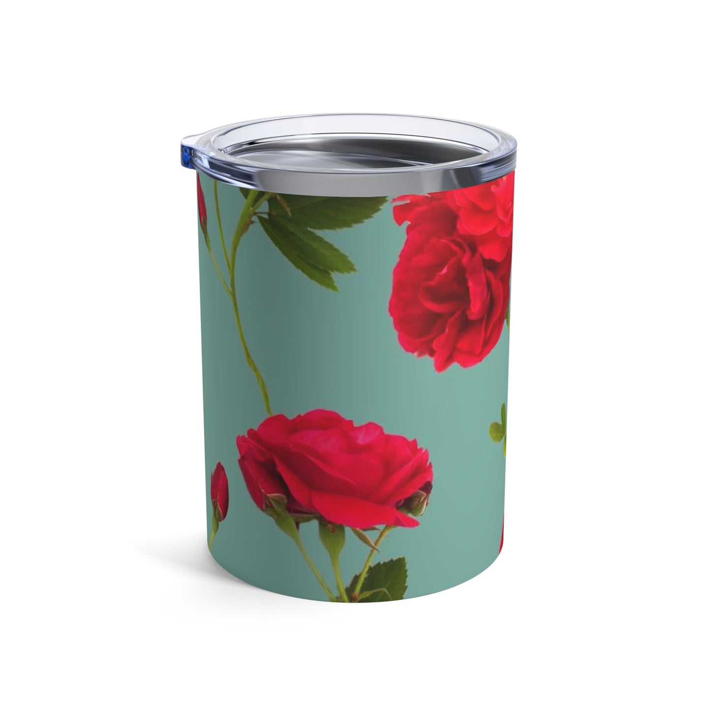 Red Flowers and blue - Inovax Tumbler 10oz