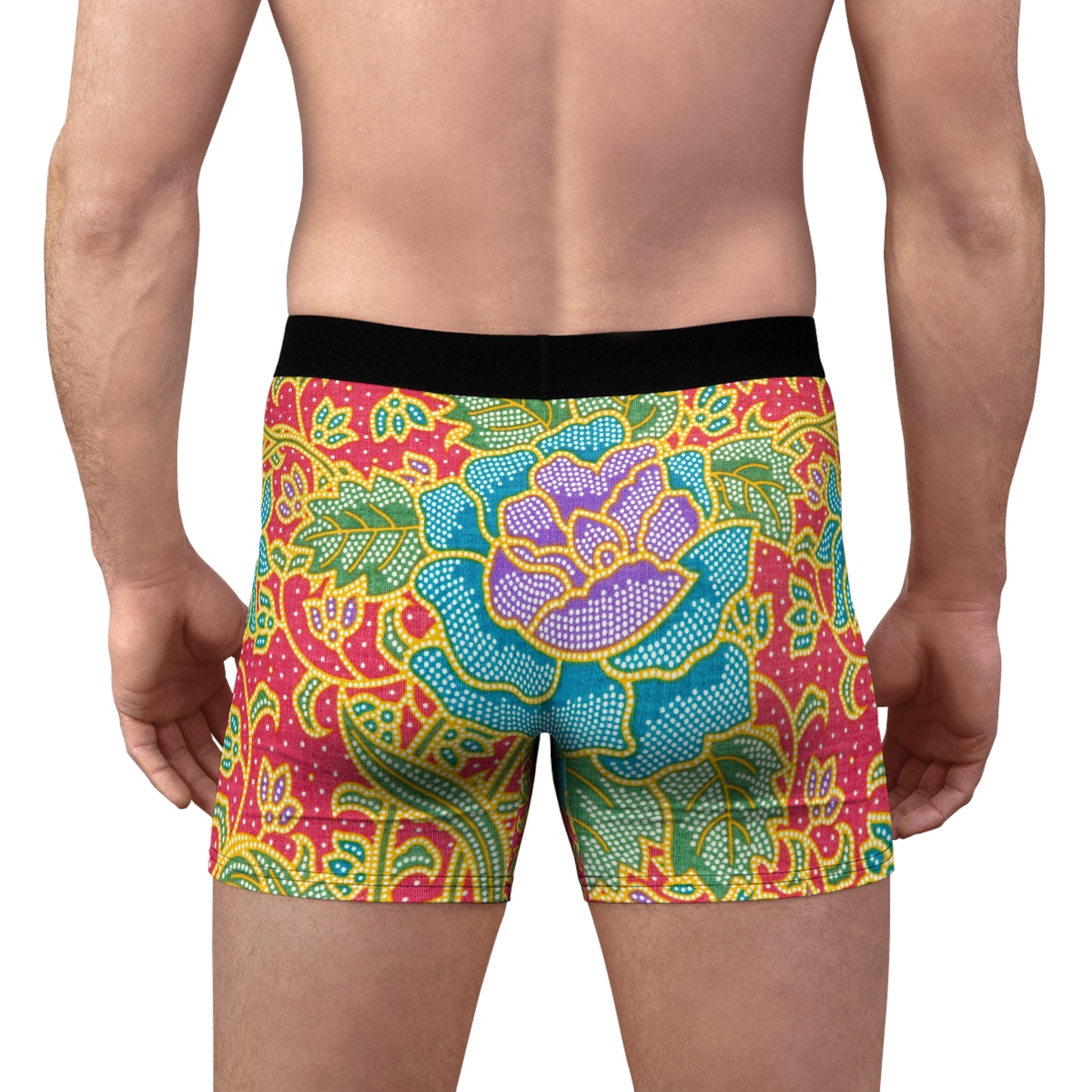 Green and red flowers - Inovax Men's Boxer Briefs