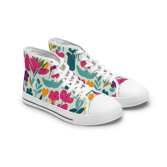 Fleurs claires - Baskets montantes Inovax pour femme