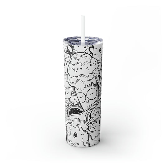 Doodle Icecream - Inovax Maars® Skinny Tumbler with Straw 20oz