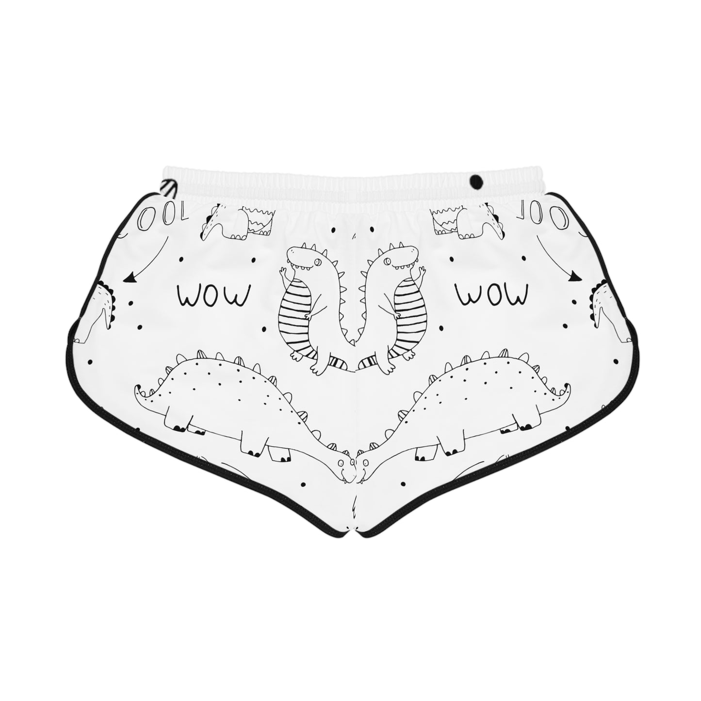 Doodle Dinosours - Pantalones cortos relajados para mujer Inovax