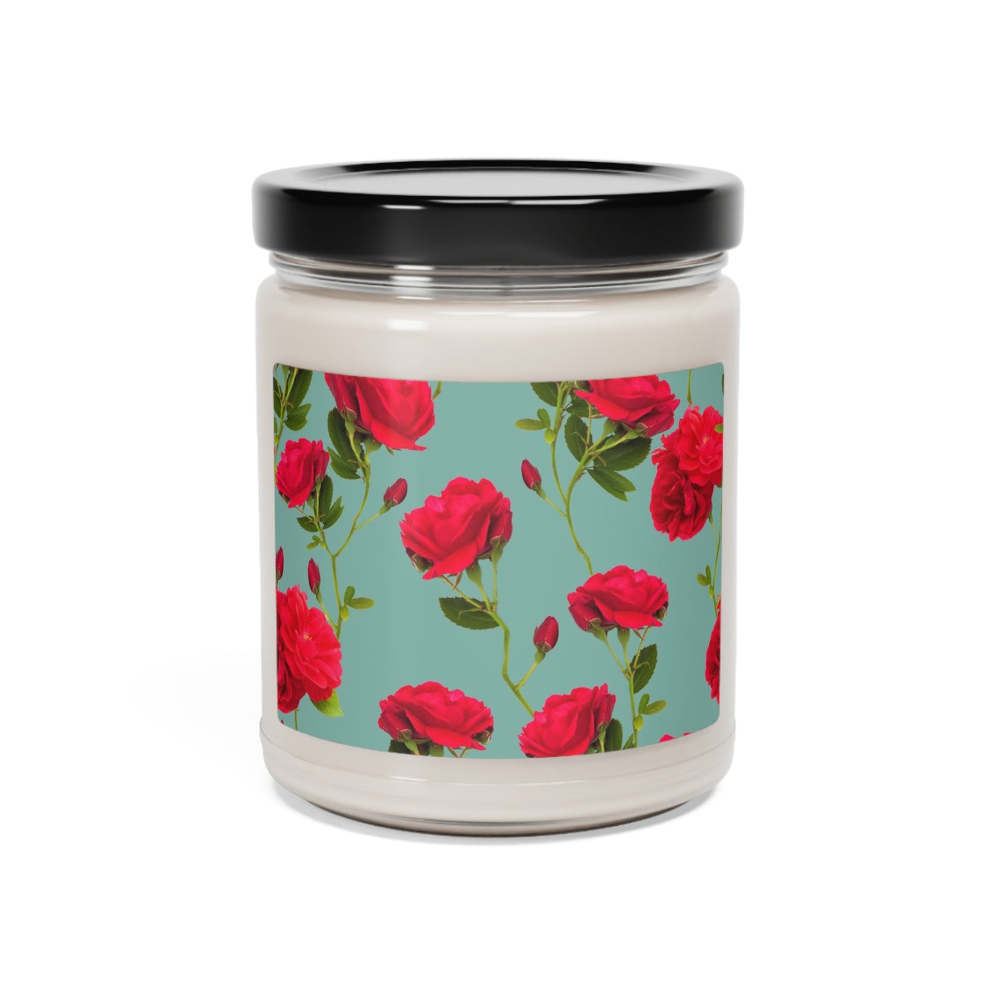 Red Flowers and blue - Inovax Scented Soy Candle 9oz