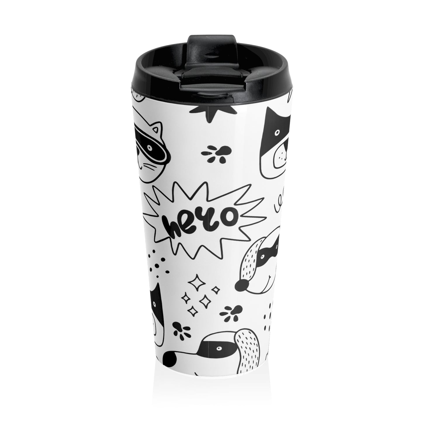 Doodle Chiens et Chats - Tasse de voyage en acier inoxydable Inovax