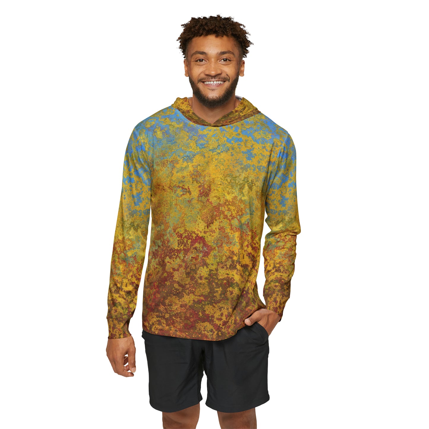 Gold and blue spots - Men's Sports Warmup Hoodie