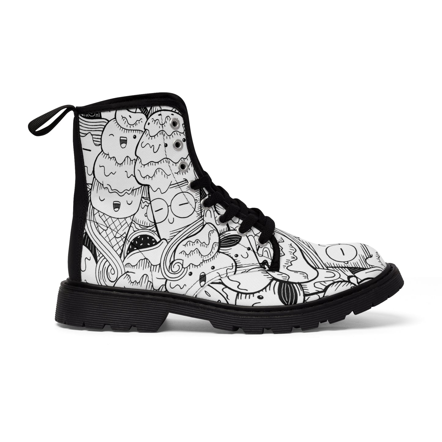 Doodle Icecream - Botas de lona para mujer Inovax