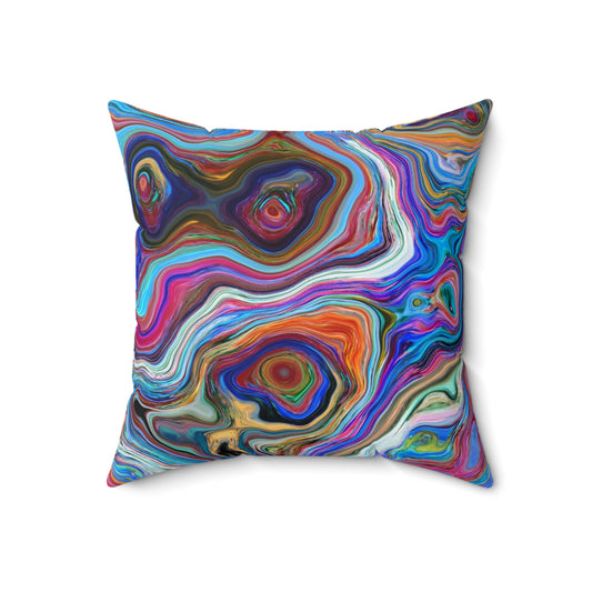 Trippy Liquid - Inovax Spun Polyester Square Pillow