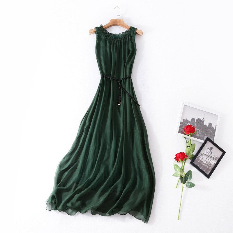 Elegance Sleeveless Holiday Slim Looking Vest Dress