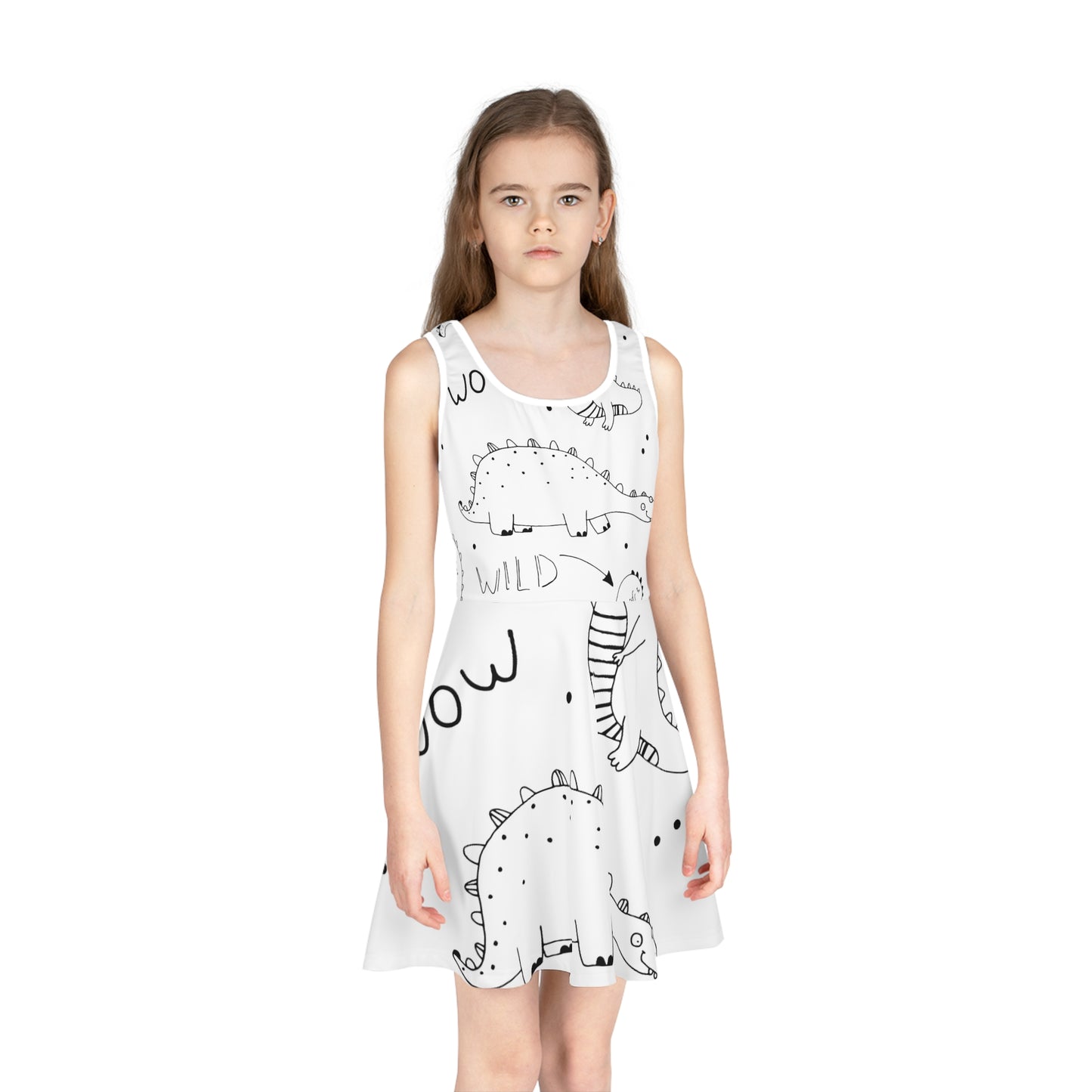 Doodle Dinosours - Inovax Girl's Sleeveless Sundress