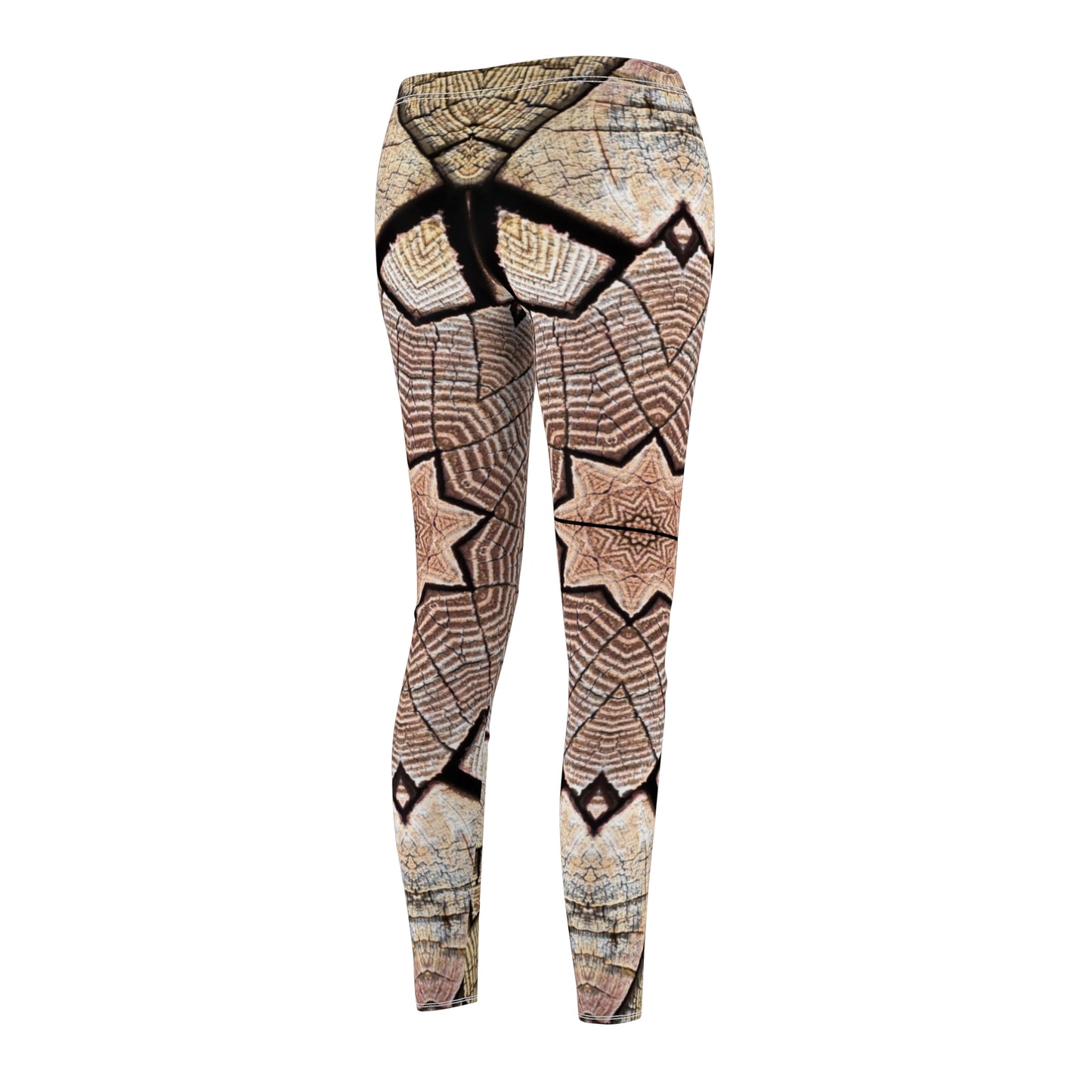 Mandala Marrón - Leggings Casuales cortados y cosidos para mujer Inovax