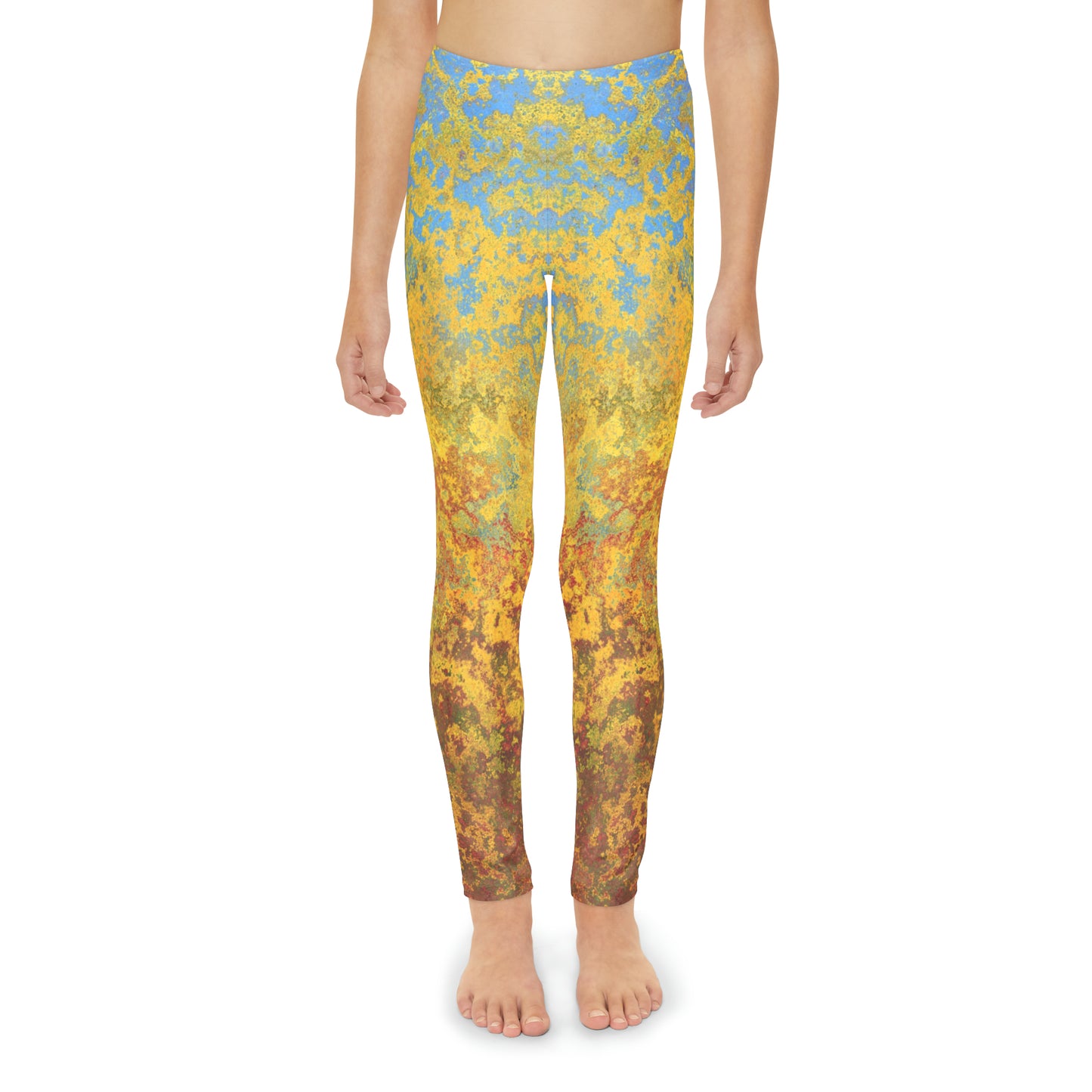 Manchas doradas y azules - Leggings largos para jóvenes Inovax