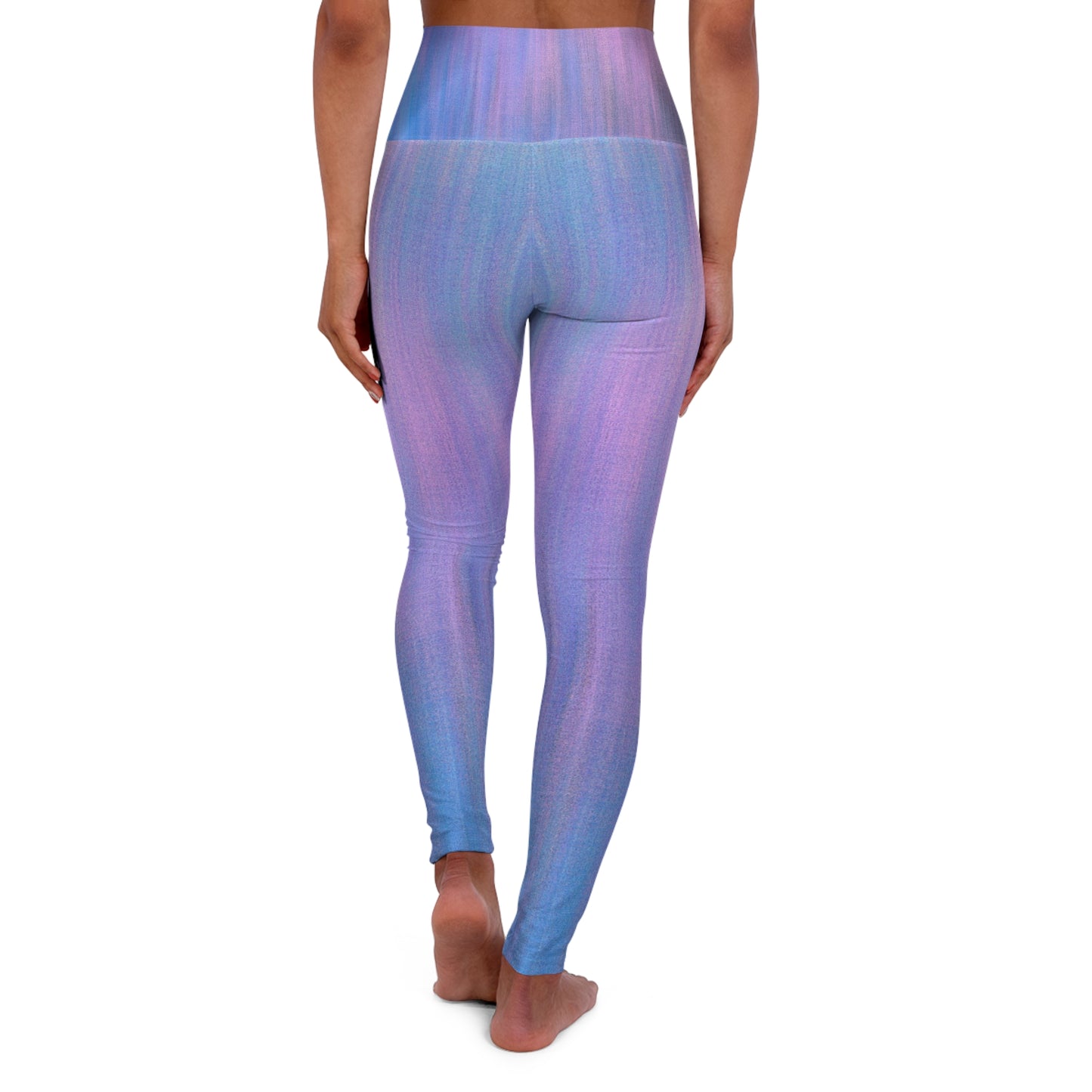 Azul y morado metalizado - Leggings de yoga de cintura alta Inovax