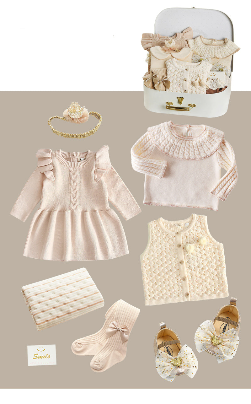 Coffret cadeau nouveau-né costume printemps et été fille bébé cadeau pleine lune