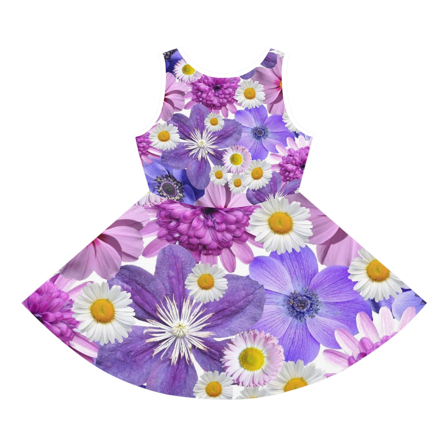 Flores Moradas - Vestido de verano sin mangas niña Inovax