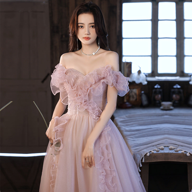 Off-shoulder Toast Clothing Summer Bride Light Luxury