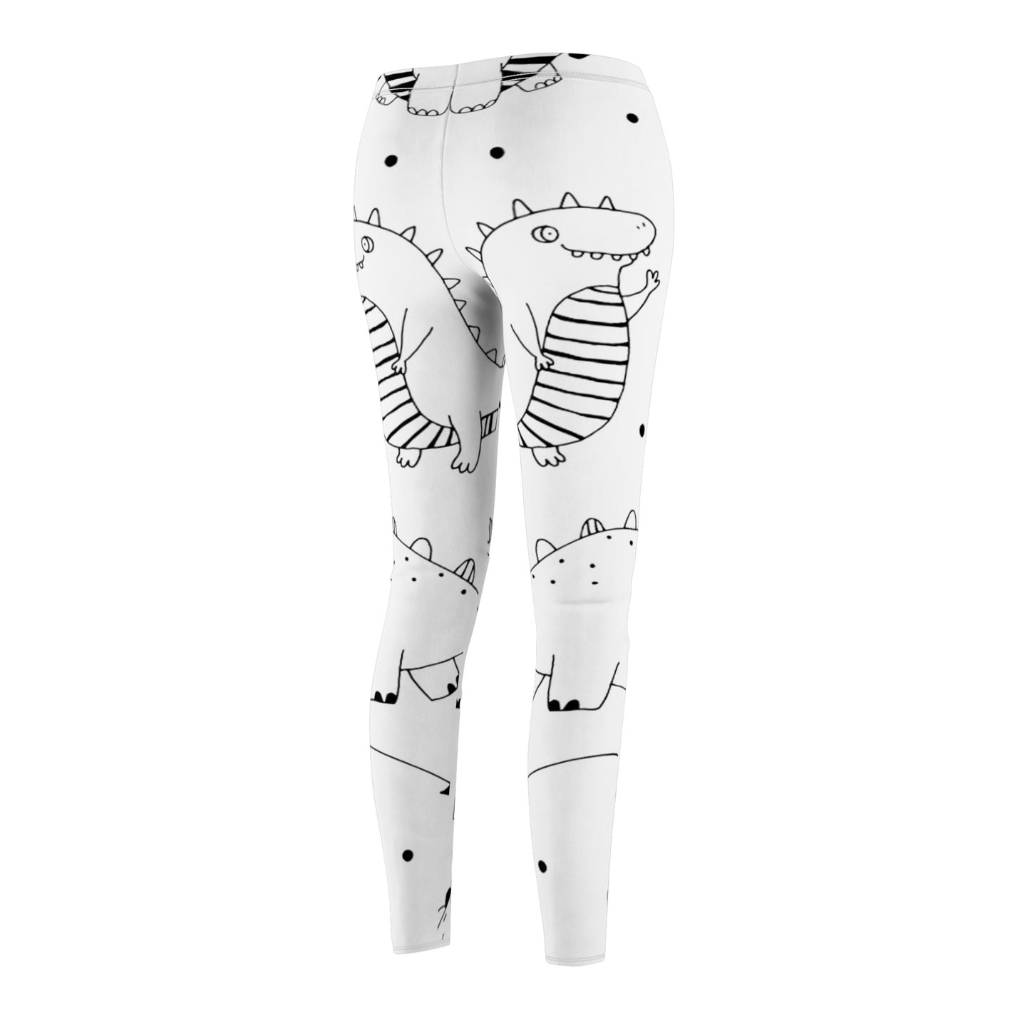 Doodle Dinosours - Leggings casuales de corte y costura de mujer Inovax