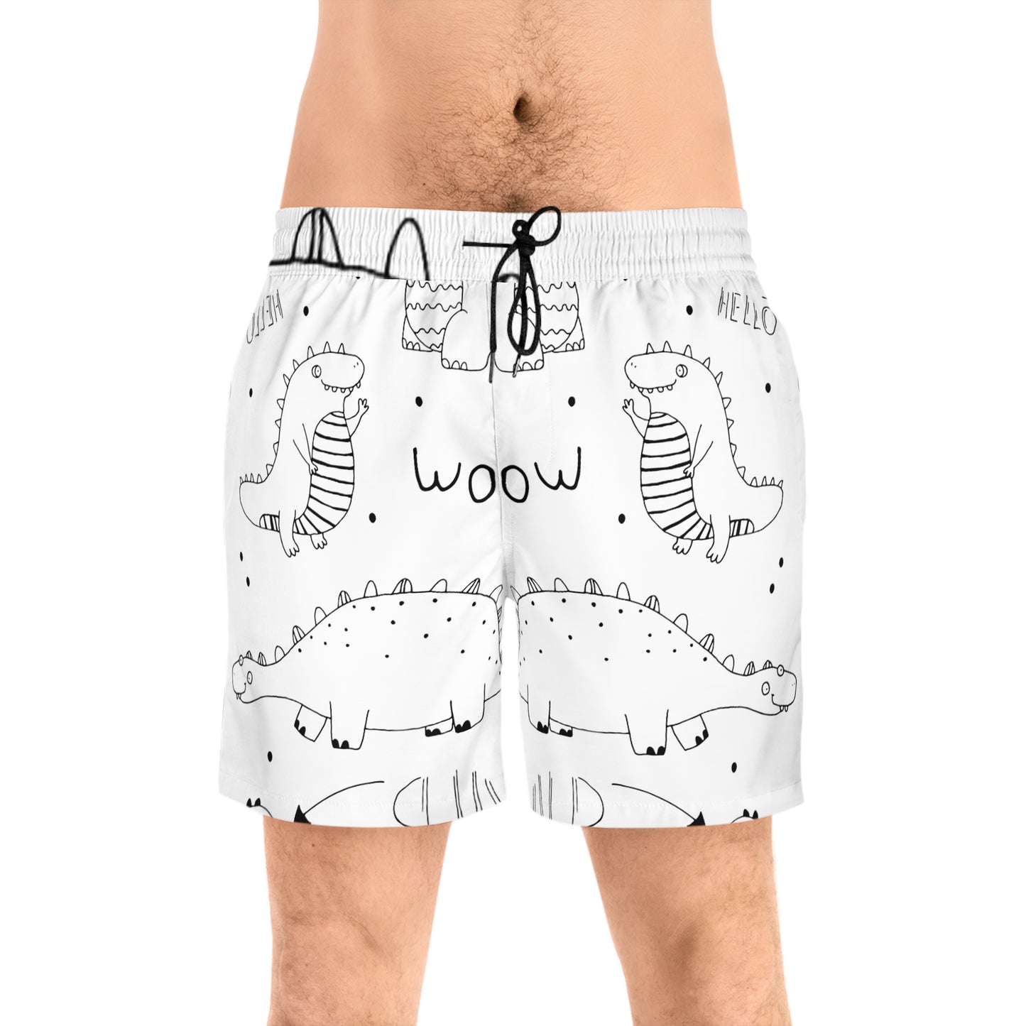 Doodle Dinosours - Inovax Men's Mid-Length Swim Shorts