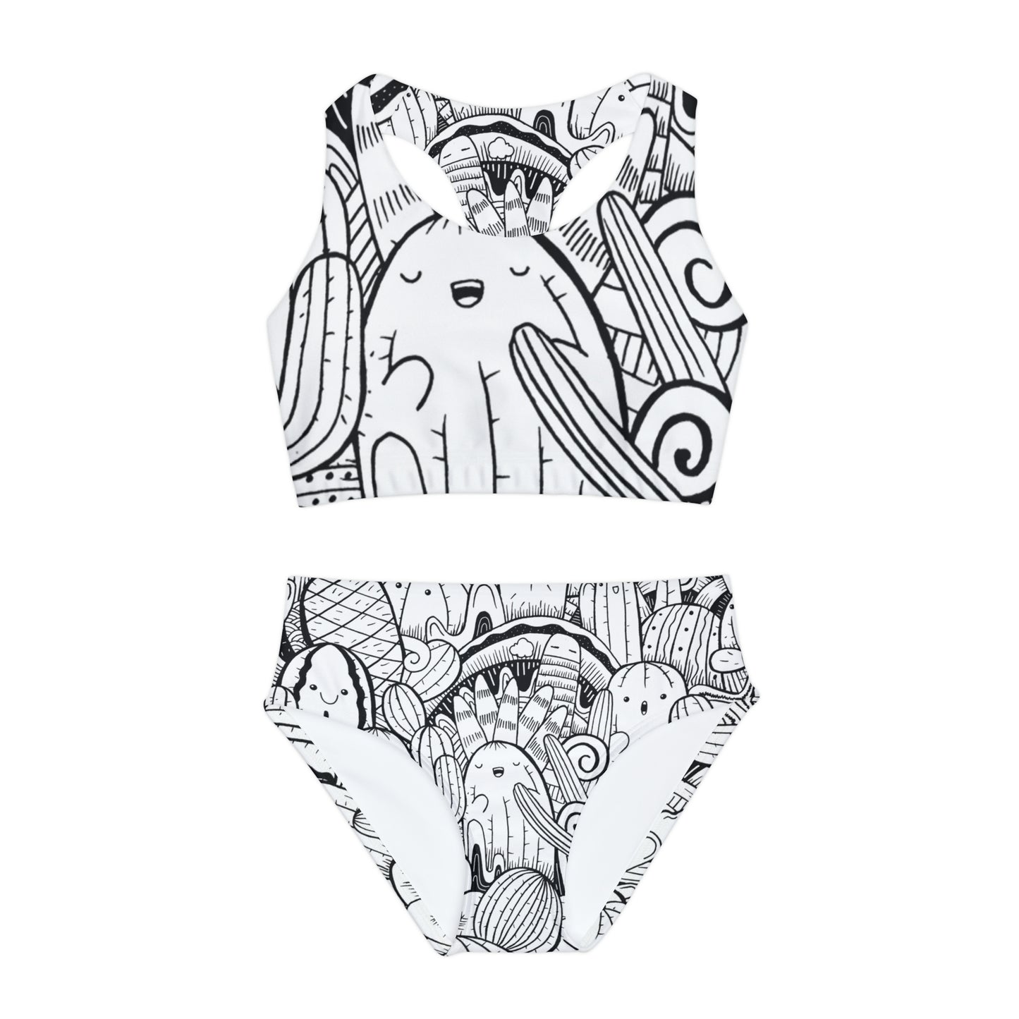 Doodle Cactus - Inovax Girls Two Piece Swimsuit