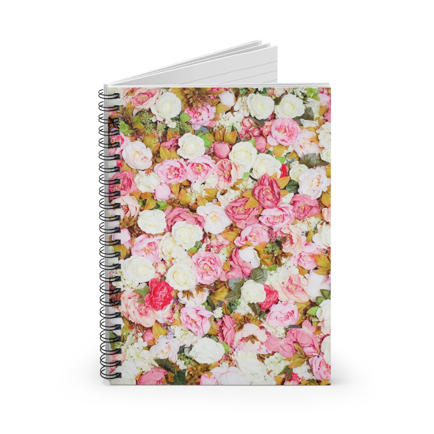 Fleurs roses - Carnet à spirale Inovax (ligne lignée)