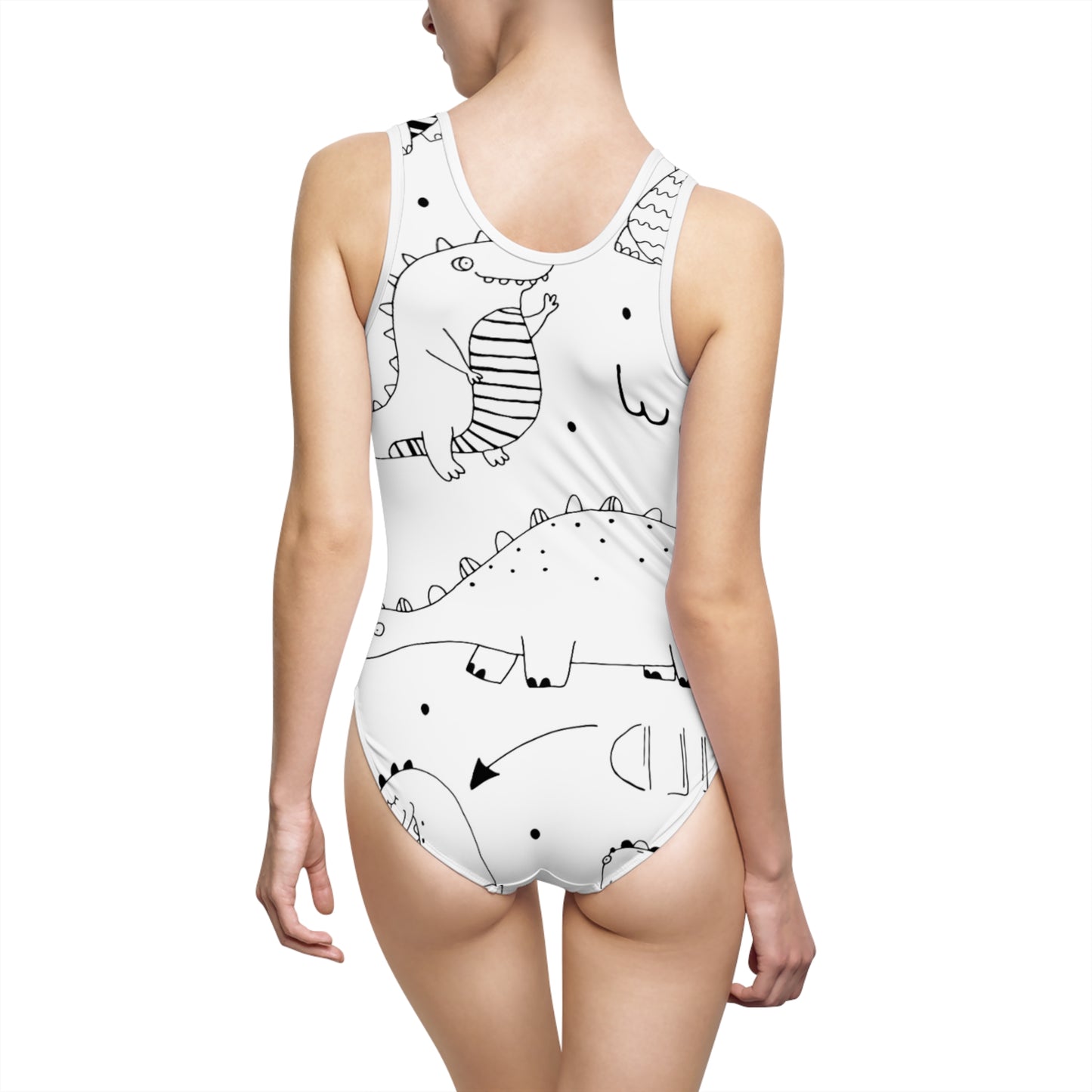 Doodle Dinosours - Maillot de bain une pièce classique Inovax pour femme