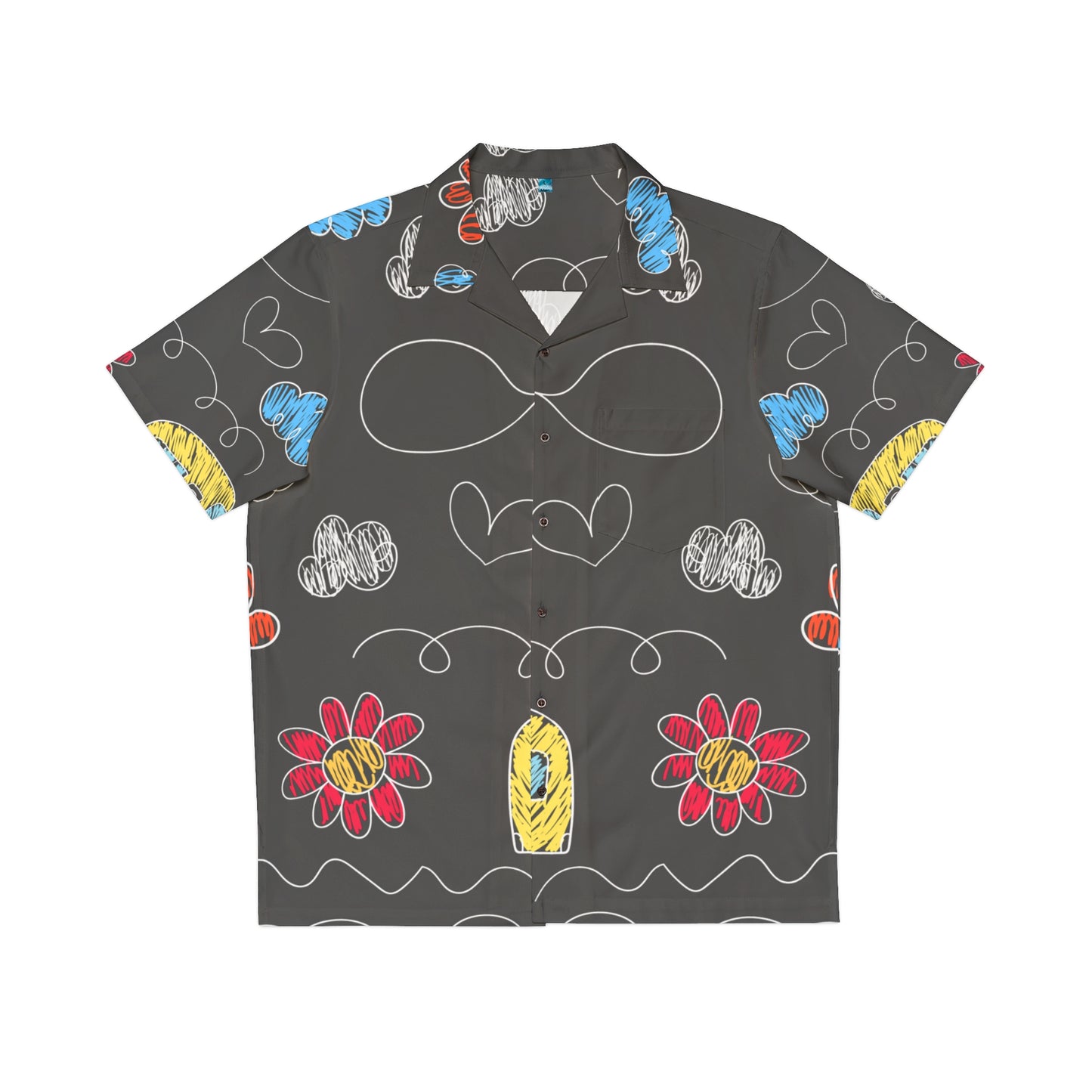 Kids Doodle Playground - Camisa hawaiana para hombre Inovax