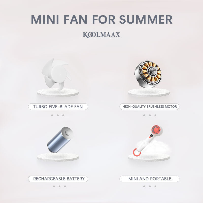 Koolmaax 2023 Petit ventilateur portable nouvelle mode, essentiel pour l'été, apportez des mini ventilateurs pour profiter de la brise fraîche à tout moment, à l'intérieur et à l'extérieur 