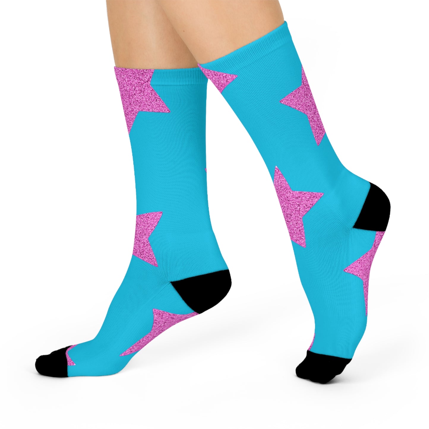 Pink Stars - Inovax Cushioned Crew Socks