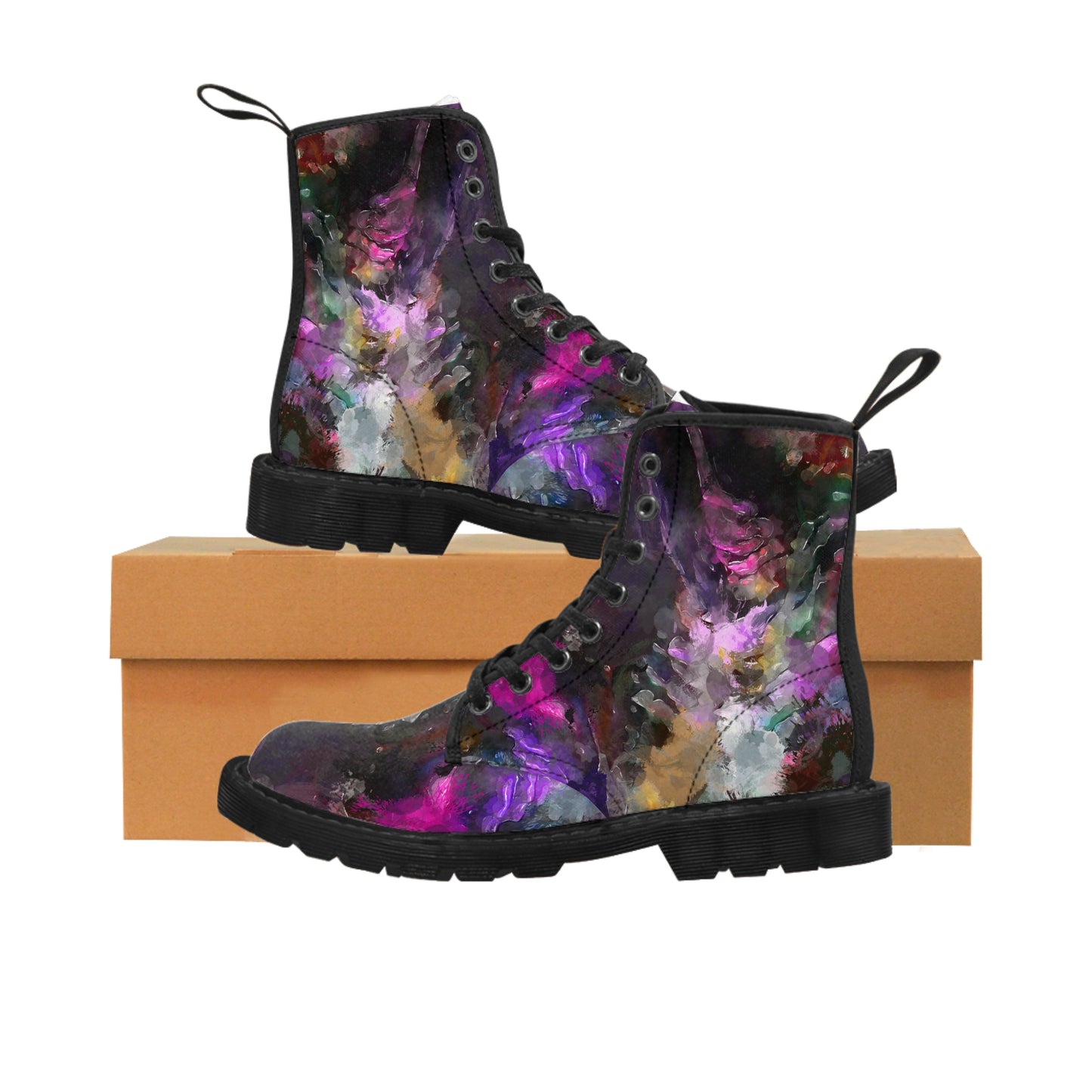 Peinture violette - Bottes en toile pour femme Inovax