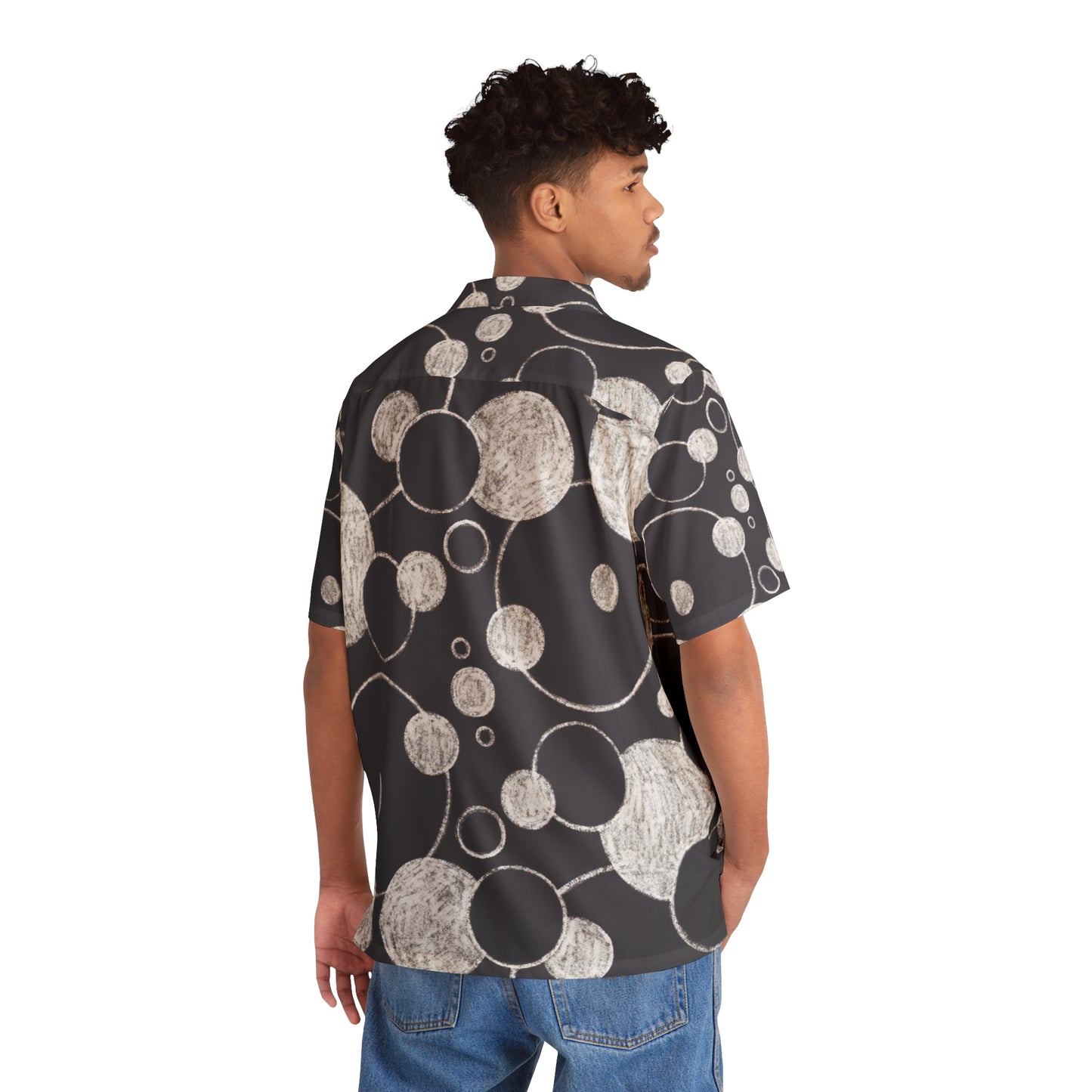 Puntos negros - Camisa hawaiana para hombre Inovax