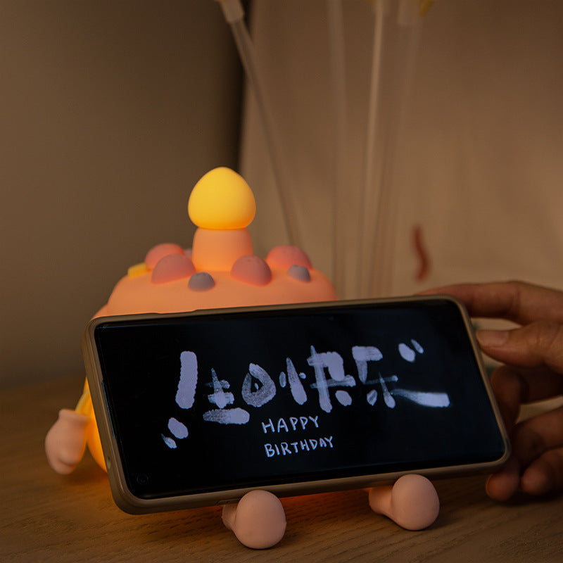 Birthday Cake Bedside Mobile Phone Holder Small Night Lamp