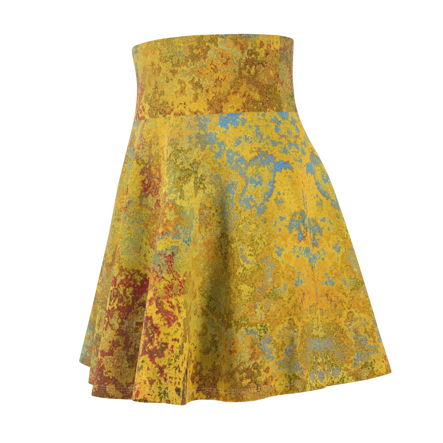 Gold and blue spots - Inovax Woman's Skater Skirt