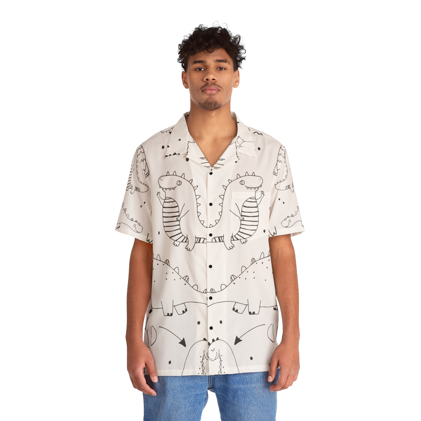 Doodle Dinosours - Camisa hawaiana para hombre Inovax