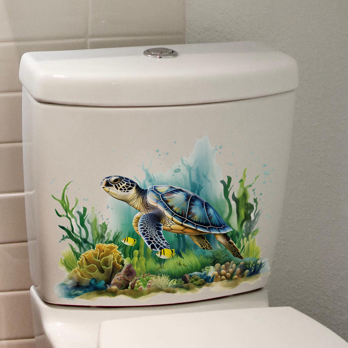 Sea World Tortuga marina Plantas acuáticas Feliz día Baño Baño Decoración del hogar Pegatinas de pared