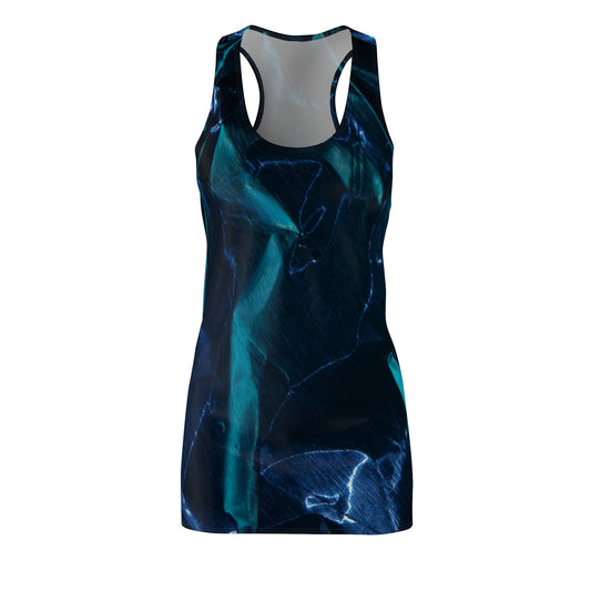 Blue Metalic - Inovax Women's Cut & Sew Racerback Dress