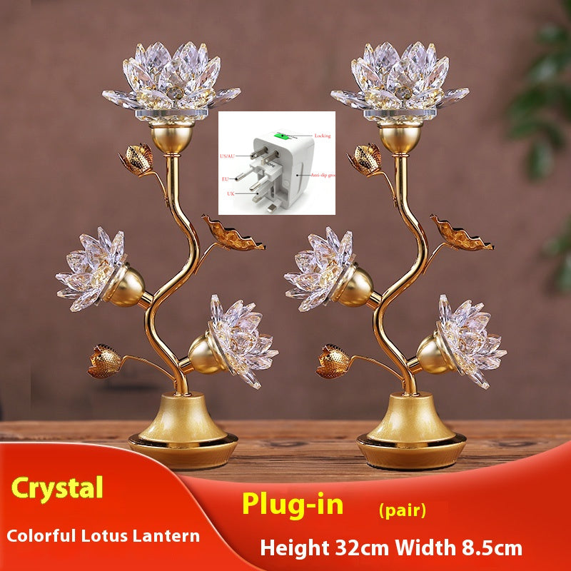 Colorful Lotus Plug-in Three Products Colored Glaze Led Pilot Lamp