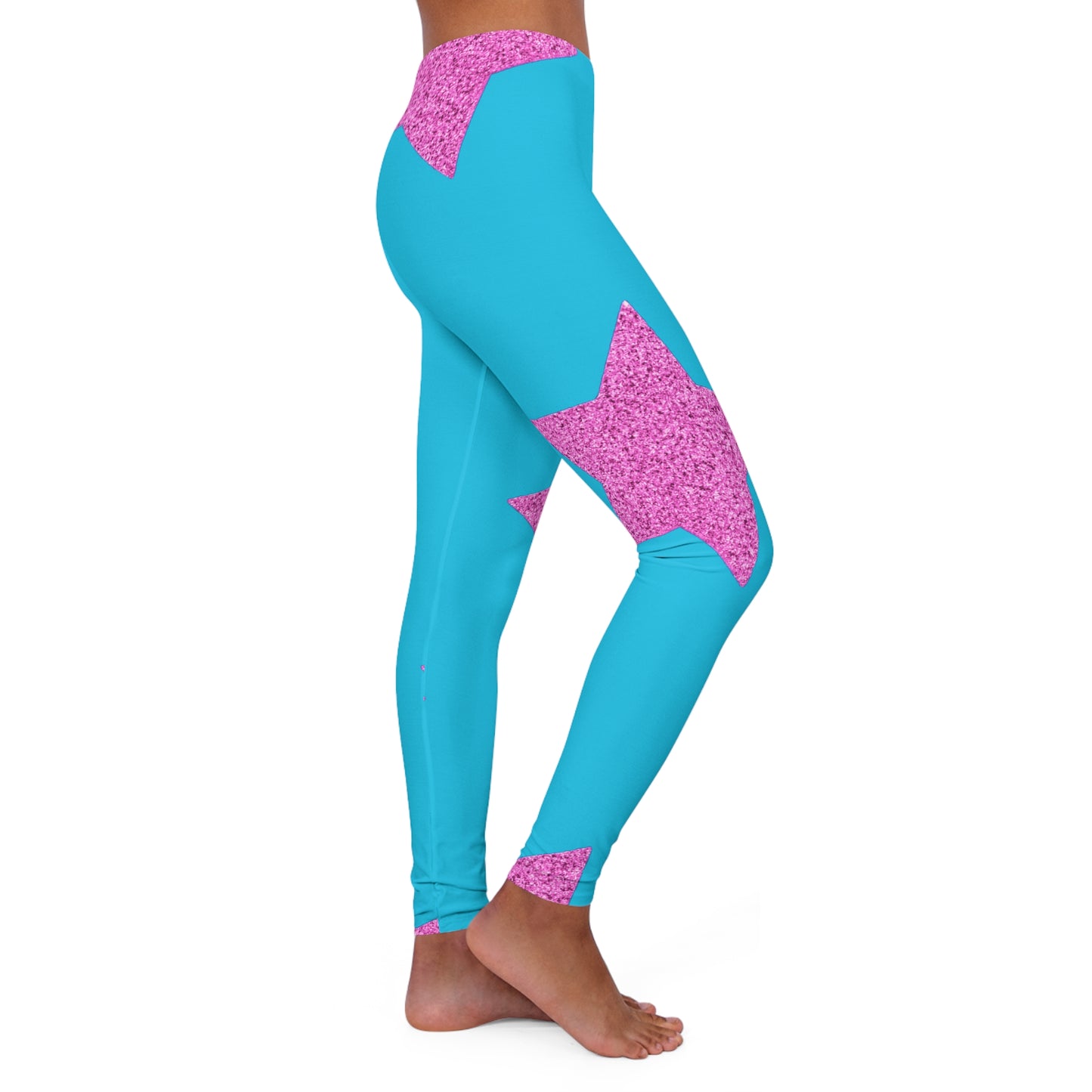 Étoiles roses - Leggings en spandex Inovax pour femmes