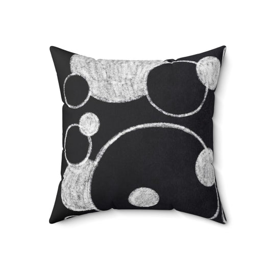 Black Dots - Inovax Spun Polyester Square Pillow