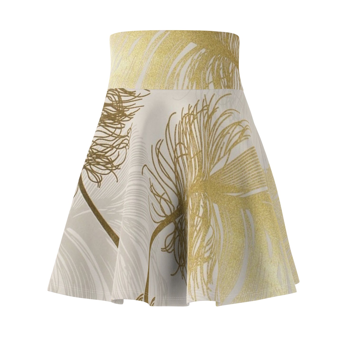 Golden Feathers - Inovax Woman's Skater Skirt