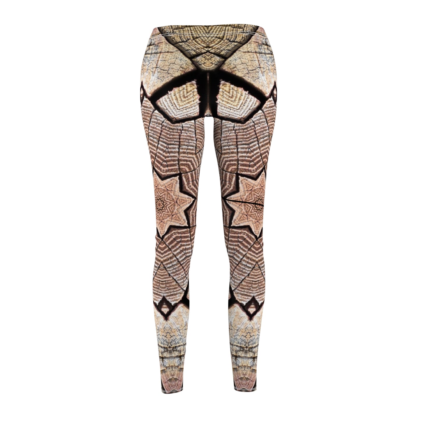 Mandala Marrón - Leggings Casuales cortados y cosidos para mujer Inovax