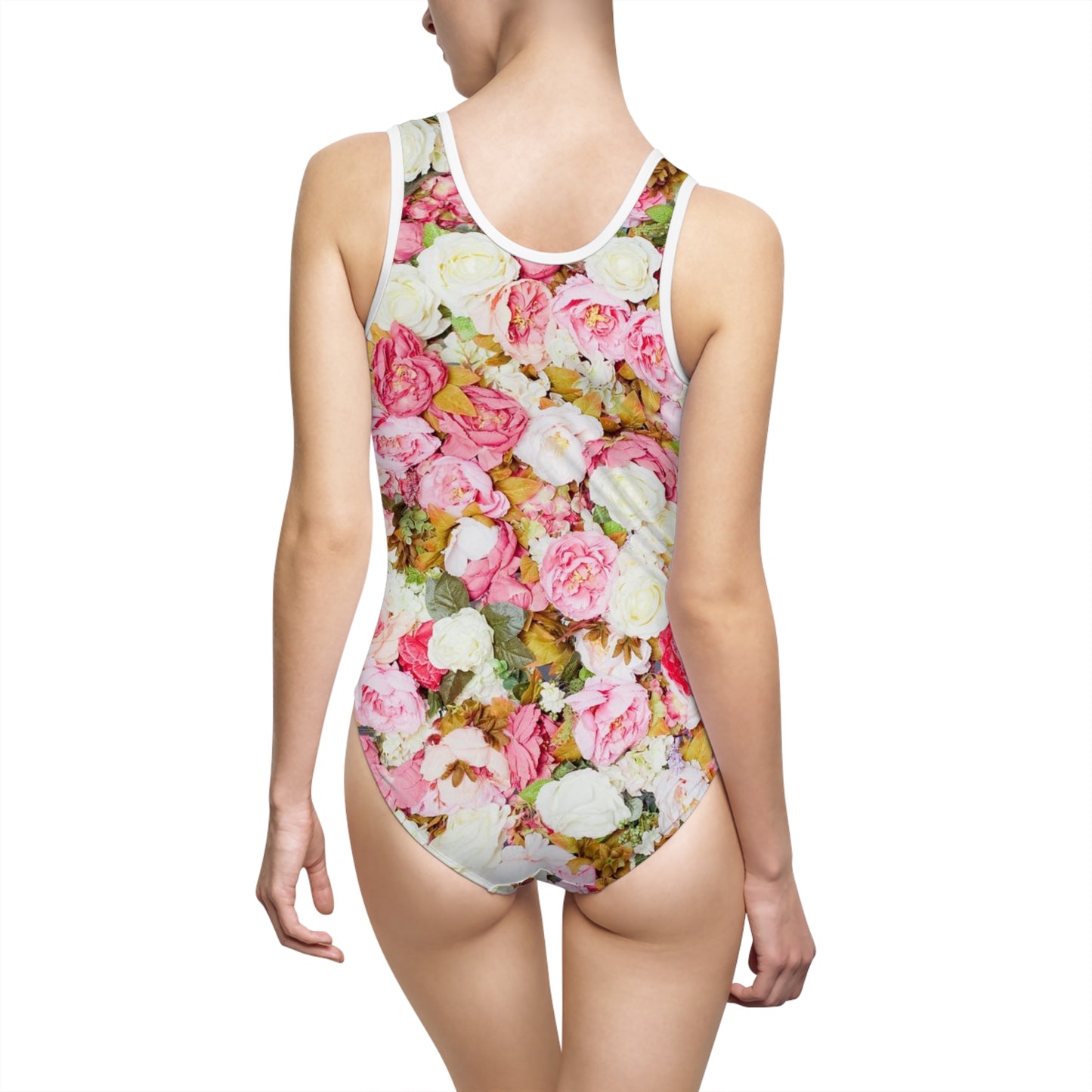 Fleurs Roses - Maillot de bain une pièce classique pour femme Inovax