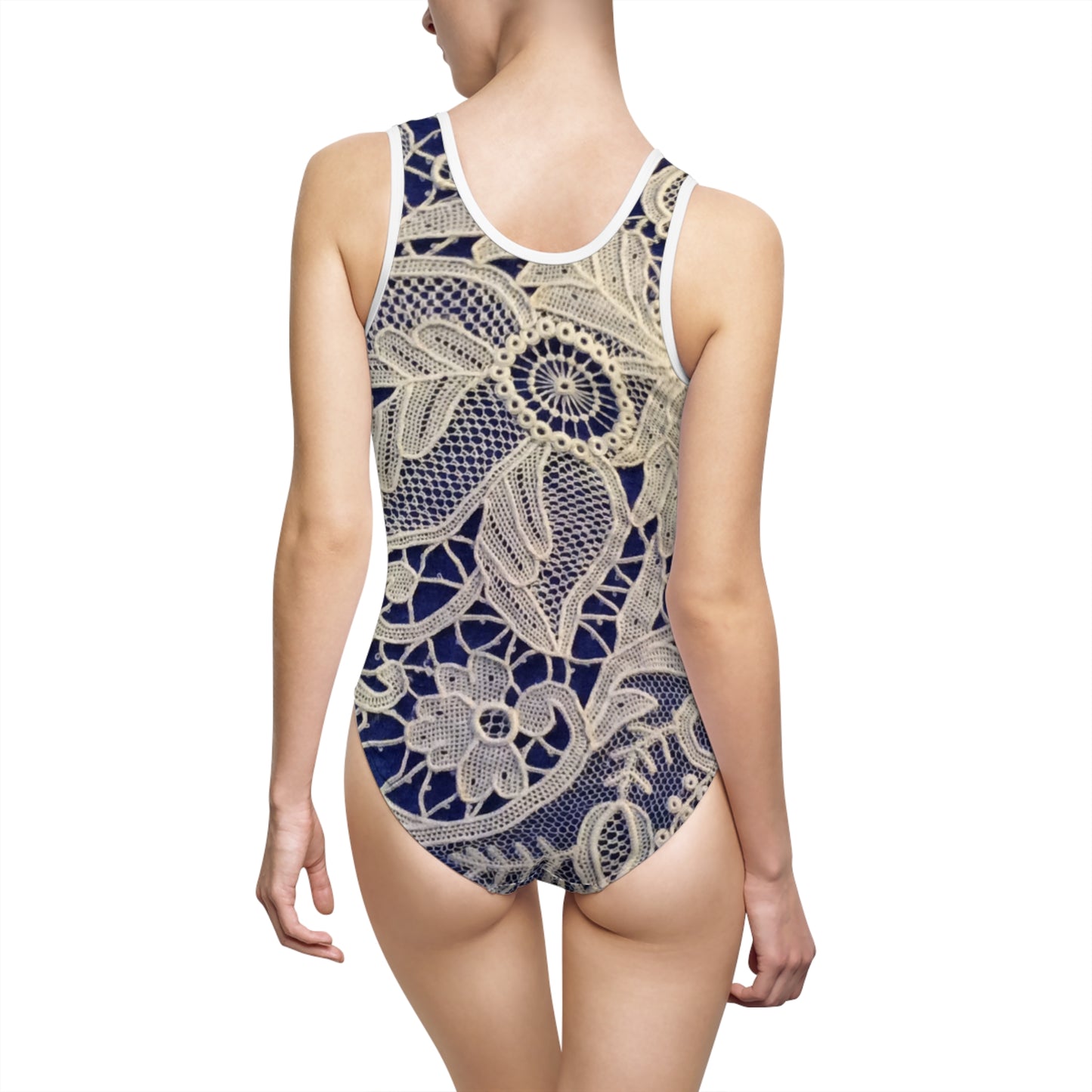 Doré et Bleu - Maillot de bain une pièce classique pour femme Inovax