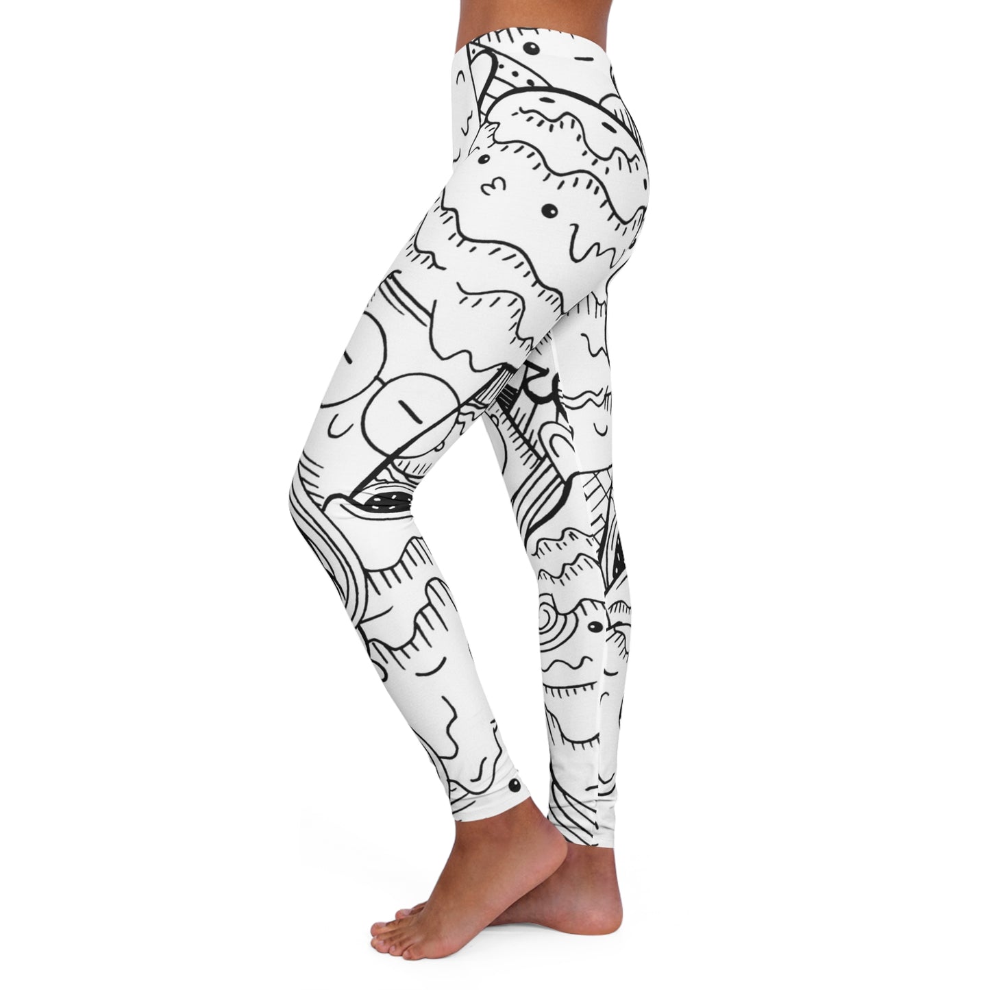 Doodle Icecream - Leggings de spandex para mujer Inovax