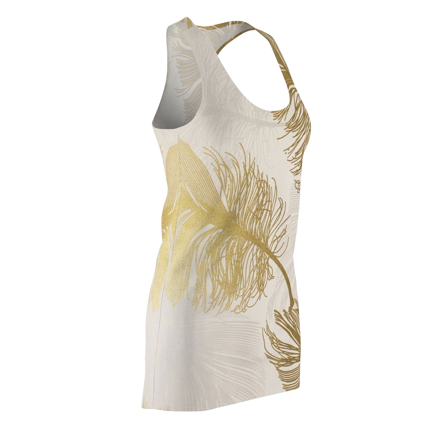 Golden Feathers - Inovax Women's Cut & Sew Racerback Dress